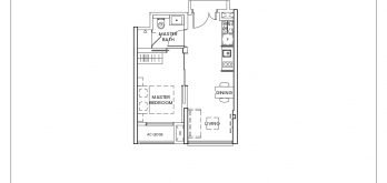 ambersea 1 bedroom a2 409sqft floor plan