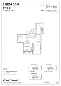 ambersea 2 bedroom b1 614sqft floor plan